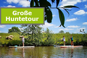 SUP Tour auf der Hunte ab Huntlosen mit Stand Up Paddler Oldenburg