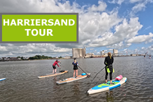 SUP Tour auf der Weser um Harriersand mit Stand Up Paddler Oldenburg